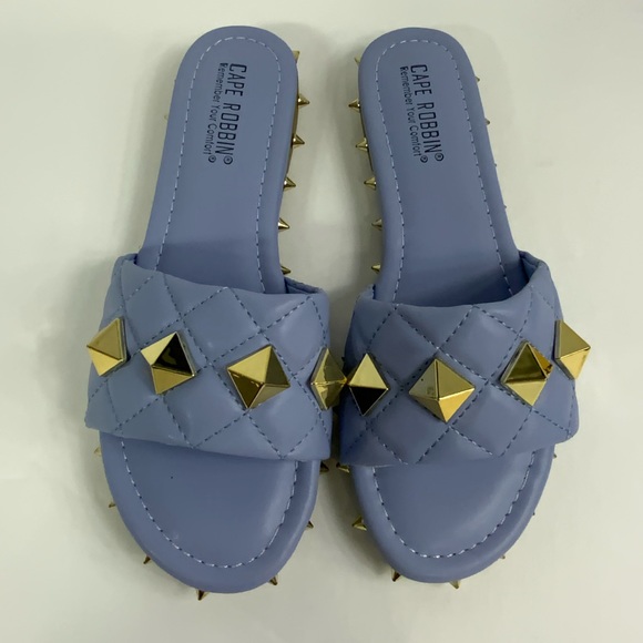 Cape Robbin Womens Wedge Slide Sandals Size 7 Purple Slip On Flip Flops - Picture 6 of 12